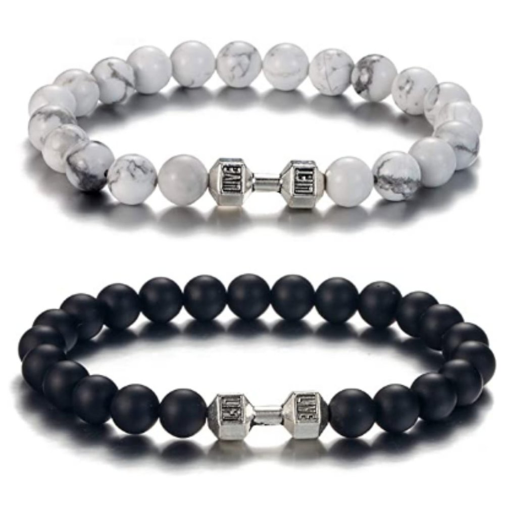 Phenomenal Natural Stone Dumbbell Beads Bracelets